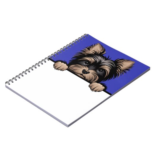 ヨークシャーテリアキュートピーキングヨークシャーテリアドッグ恋人 ノートブック (左側)