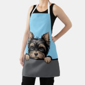 ヨークシャーテリアキュート覗きヨークシャーテリア犬愛好家 エプロン (インサイチュ)