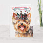 ヨークシャーテリアクイーンおもしろいズ誕生日 カード (正面)