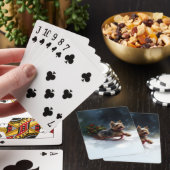 ヨークシャーテリアクリスマスの雪の冬 トランプ (インサイチュ)