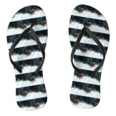 ヨークシャーテリアクリスマスの雪の冬 ビーチサンダル (ソール)