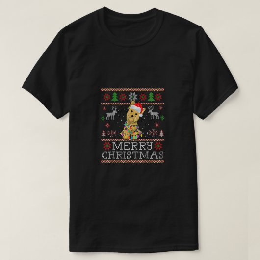ヨークシャーテリアクリスマスサンタハットヨークシャーテリアドッグX Tシャツ (デザイン正面)