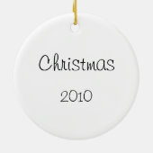 ヨークシャーテリアクリスマスツリーオーナメントウィズホリー セラミックオーナメント (裏面)