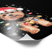 ヨークシャーテリアクリスマスドッグ長クリスマスギフト フォトプリント            (角)