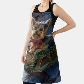 ヨークシャーテリアクリスマスフェスティバルシーズン エプロン (インサイチュ)