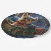 ヨークシャーテリアクリスマスフェスティバルシーズン ペーパープレート (アングル)