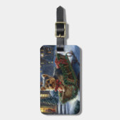 ヨークシャーテリアクリスマスフェスティバルシーズン ラゲッジタグ (正面縦)