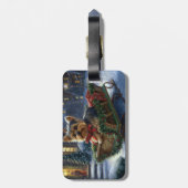 ヨークシャーテリアクリスマスフェスティバルシーズン ラゲッジタグ (裏面縦)