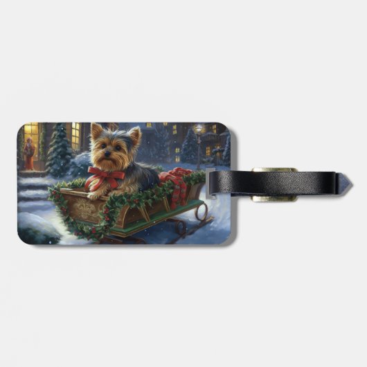 ヨークシャーテリアクリスマスフェスティバルシーズン ラゲッジタグ (裏面横)