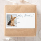 ヨークシャーテリアクリスマスプレゼントのシール ラベル (インサイチュ)