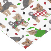 ヨークシャーテリアクリスマスヨークシャーテリアドッグ ショートテーブルランナー (コーナー)
