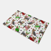 ヨークシャーテリアクリスマスヨークシャーテリアドッグ ドアマット (アングル)