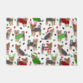 ヨークシャーテリアクリスマスヨークシャーテリアドッグ ドアマット (正面)