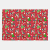 ヨークシャーテリアクリスマスヨークシャーテリアドッグ ラッピングペーパーシート (正面)