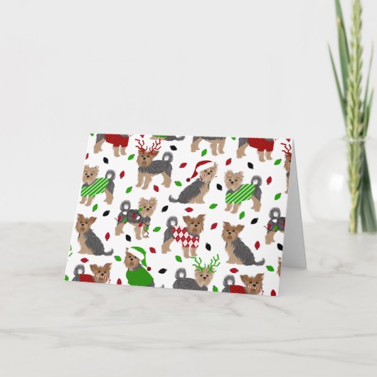 ヨークシャーテリアクリスマスヨークシャーテリア カード (正面)