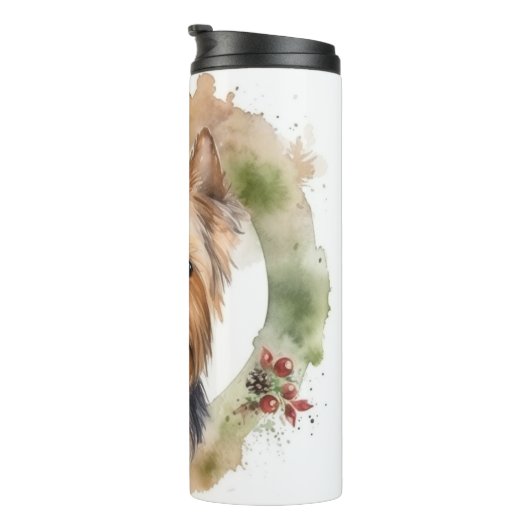 ヨークシャーテリアクリスマスリースフェスティバルカップ タンブラー (回転右)