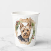 ヨークシャーテリアクリスマスリースフェスティバルカップ 紙コップ (正面)