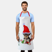 ヨークシャーテリアクリスマス エプロン (着用した状態)