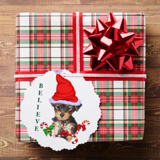 ヨークシャーテリアクリスマス オーナメントカード (インサイチュ (ギフト))