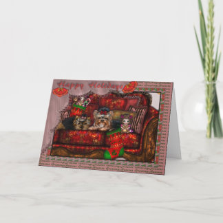 ヨークシャーテリアクリスマス シーズンカード