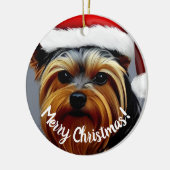 ヨークシャーテリアクリスマス セラミックオーナメント (左)