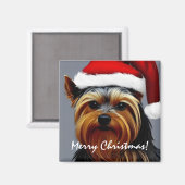 ヨークシャーテリアクリスマス マグネット (正面/裏面)