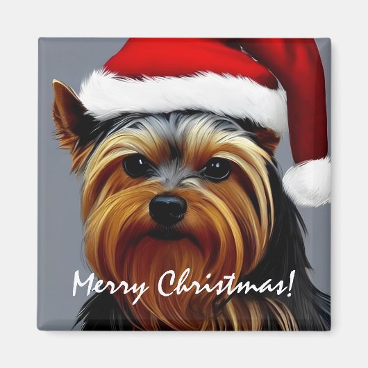 ヨークシャーテリアクリスマス マグネット (正面)