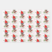 ヨークシャーテリアクリスマス ラッピングペーパーシート (正面2)