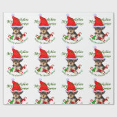 ヨークシャーテリアクリスマス ラッピングペーパー (フラット)