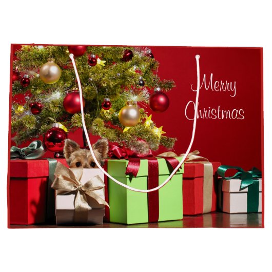 ヨークシャーテリアクリスマス ラージペーパーバッグ (裏面)