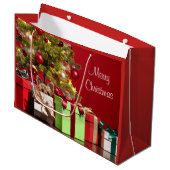 ヨークシャーテリアクリスマス ラージペーパーバッグ (正面アングル)