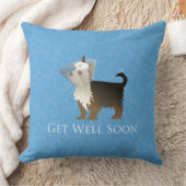 ヨークシャーテリアゲットウェルデザイン クッション (ブランケット)