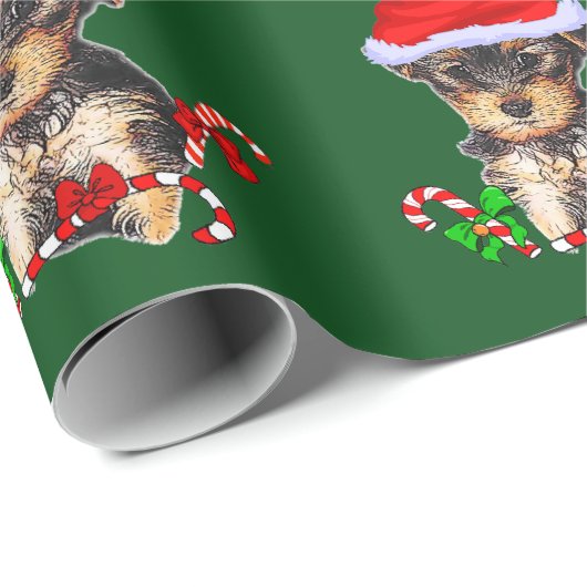 ヨークシャーテリアサンタクリスマス ラッピングペーパー (ロールコーナー)