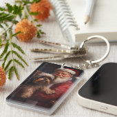 ヨークシャーテリアサンタクロースフェスティバルクリスマス キーホルダー (正面右)