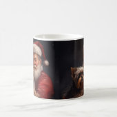 ヨークシャーテリアサンタクロースフェスティバルクリスマス コーヒーマグカップ (中央)