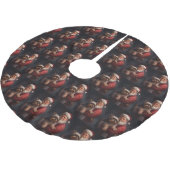 ヨークシャーテリアサンタクロースフェスティバルクリスマス ブラッシュドポリエステルツリースカート (アングル)