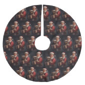 ヨークシャーテリアサンタクロースフェスティバルクリスマス ブラッシュドポリエステルツリースカート (正面)