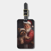 ヨークシャーテリアサンタクロースフェスティバルクリスマス ラゲッジタグ (正面縦)