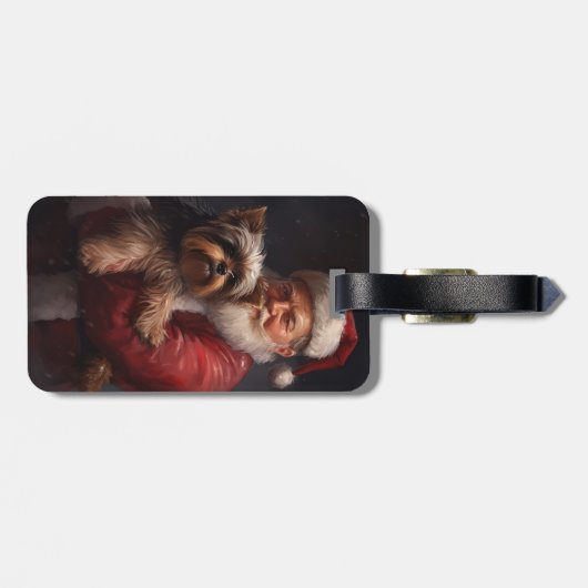 ヨークシャーテリアサンタクロースフェスティバルクリスマス ラゲッジタグ (裏面横)