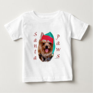 ヨークシャーテリアサンタポーズ ベビーTシャツ