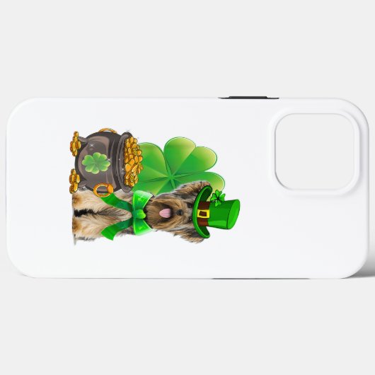 ヨークシャーテリアシャームロックSt patricks day犬 Case-Mate iPhoneケース (裏面 (横))