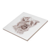 ヨークシャーテリアスケッチ タイル (側面)