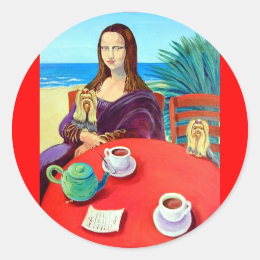 ヨークシャーテリアステッカー ラウンドシール (正面)