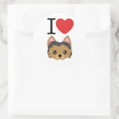 ヨークシャーテリアステッカー ラウンドシール (バッグ)