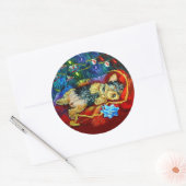 ヨークシャーテリアステッカー ラウンドシール (封筒)