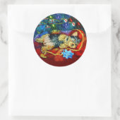 ヨークシャーテリアステッカー ラウンドシール (バッグ)