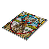 ヨークシャーテリアステンドグラス装飾瓦 タイル (側面)