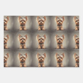 ヨークシャーテリアスノーモーメントクリスマスキュート ラッピングペーパーシート (正面3)