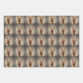 ヨークシャーテリアスノーモーメントクリスマスキュート ラッピングペーパーシート (正面3)