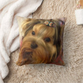 ヨークシャーテリアデザイナー枕 クッション (ブランケット)